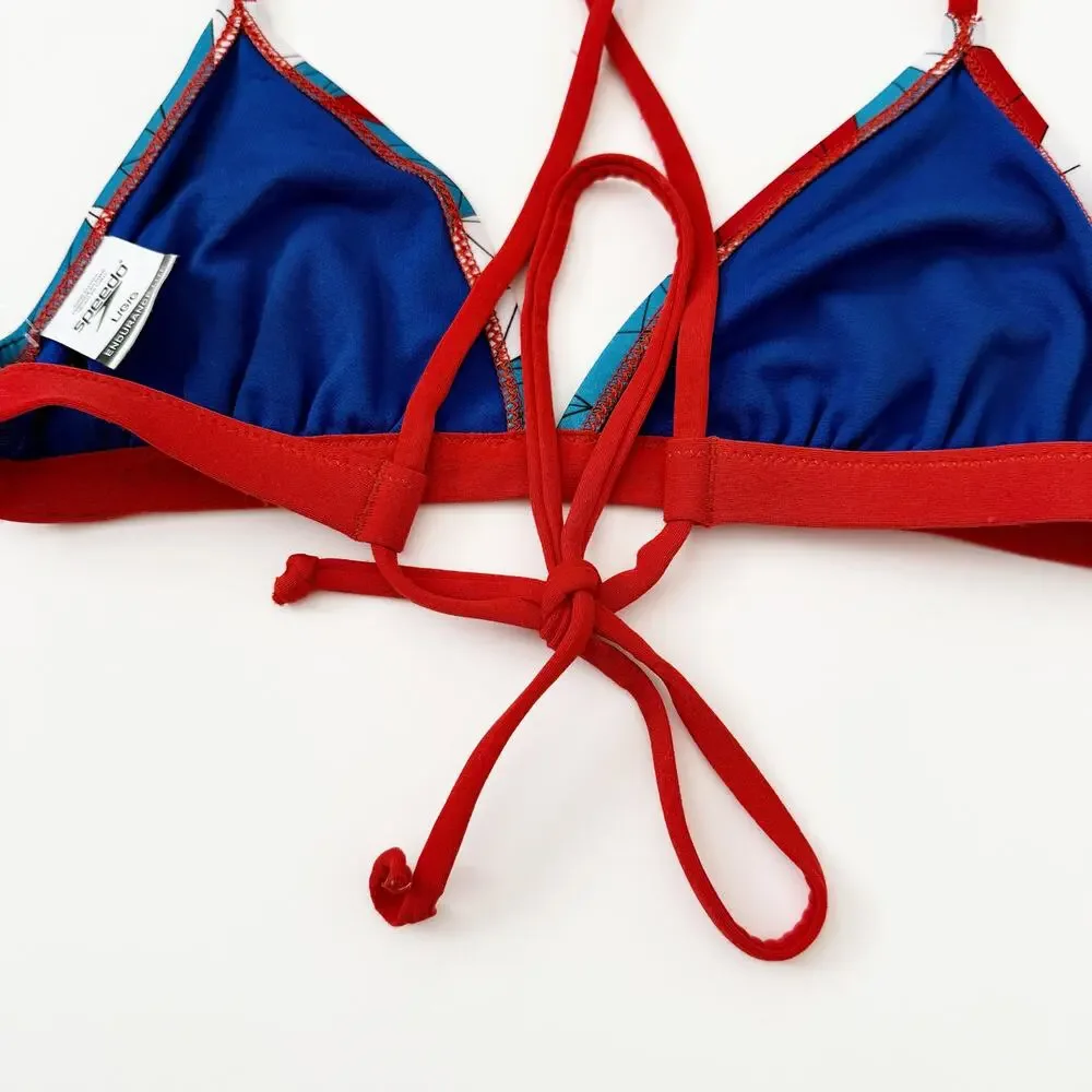 [Speedo] Blue Endurance Lite Tie Back Triangle Bikini Top Swimsuit NWT Sz Large